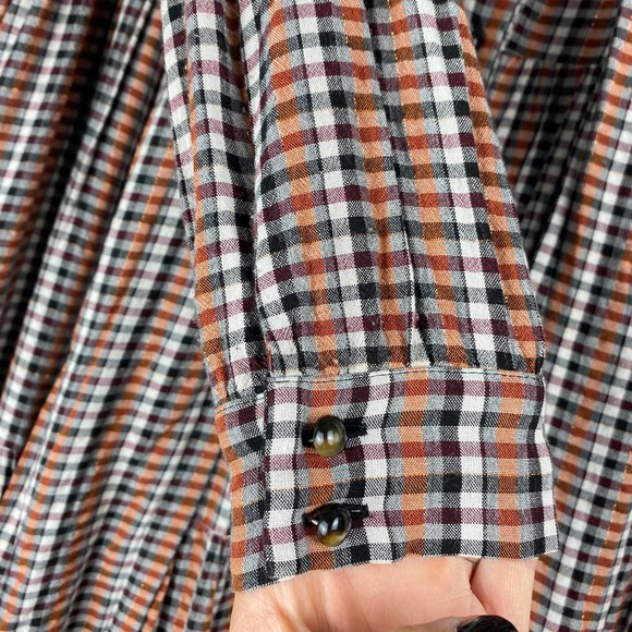 Sezane Selena Dress Lurex Tiles Print Check Tiered Mini Tie Neck Long Sleeve 42 - Picture 6 of 13